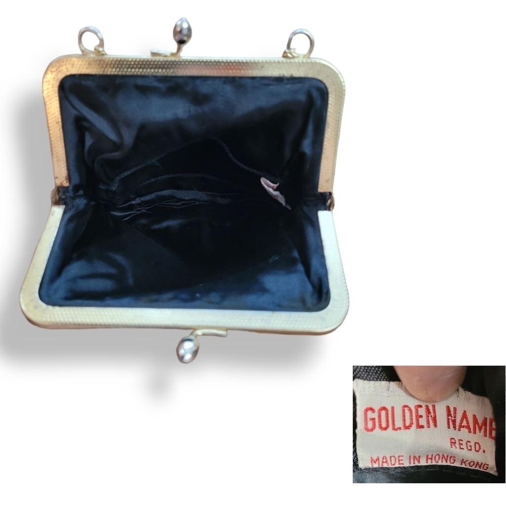 Vintage 1950s Black Beaded Evening Bag | Kiss Lock Frame Purse - Picture 4 of 7